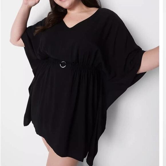 Lane Bryant black Woven Dolman Cover-Up - Picture 1 of 7